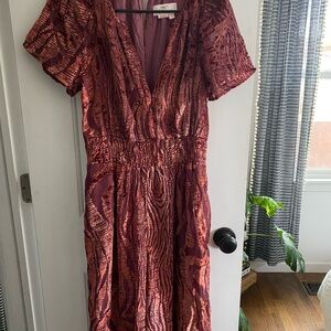 Anthropologie Copper Wide Leg Jumpsuit